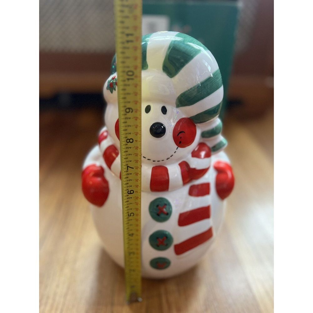 Snowman Holiday Christmas Winter Cookie Jar Vtg Ceramic 11" Frosty Collectible - Picture 14 of 14